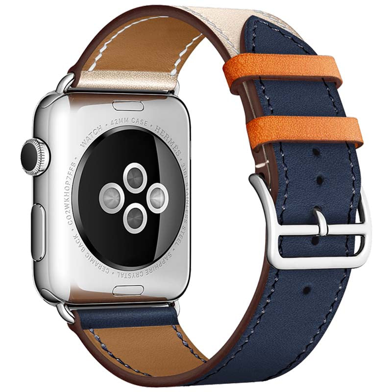 42/44/45/49 mm Color series leather strap suitable for Apple watch8/7/6/SE/5/4/3/2/1
