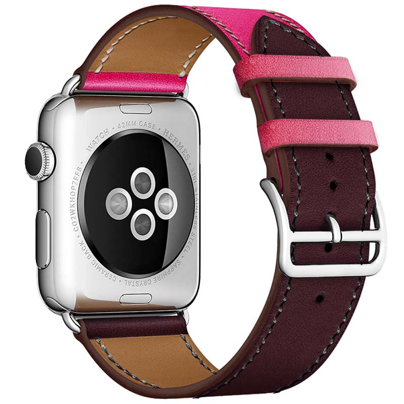 42/44/45/49 mm Color series leather strap suitable for Apple watch8/7/6/SE/5/4/3/2/1