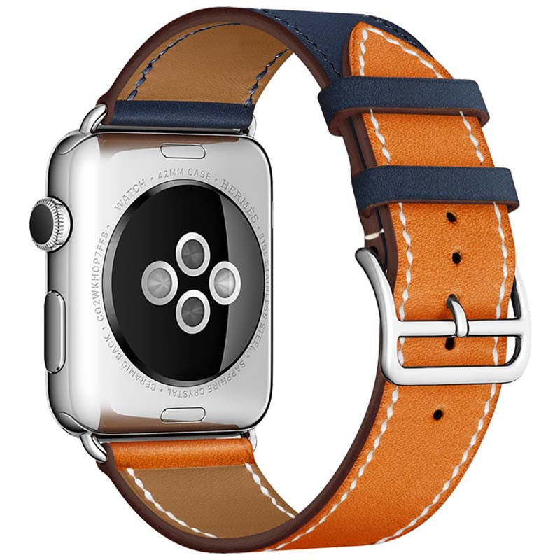 42/44/45/49 mm Color series leather strap suitable for Apple watch8/7/6/SE/5/4/3/2/1