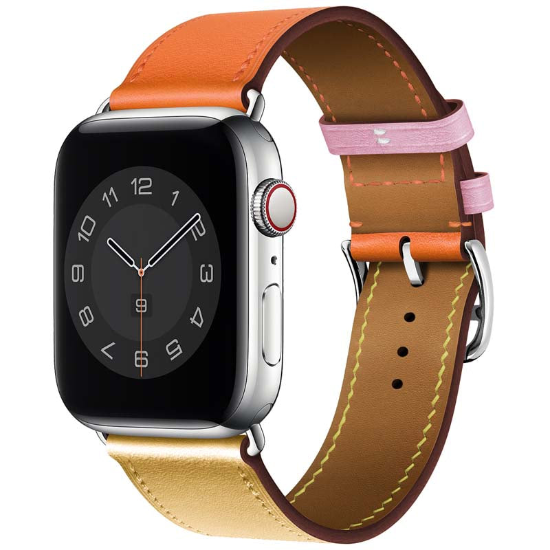 42/44/45/49 mm Color series leather strap suitable for Apple watch8/7/6/SE/5/4/3/2/1