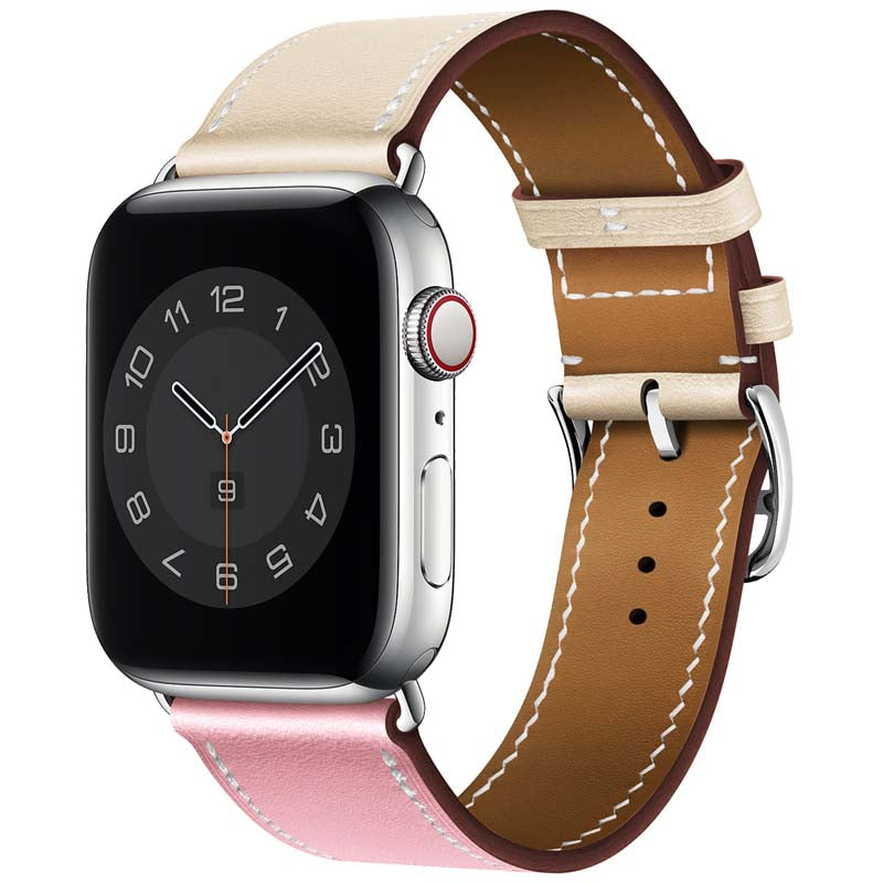 42/44/45/49 mm Color series leather strap suitable for Apple watch8/7/6/SE/5/4/3/2/1