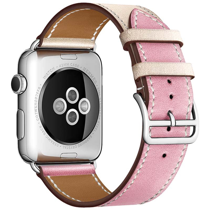42/44/45/49 mm Color series leather strap suitable for Apple watch8/7/6/SE/5/4/3/2/1