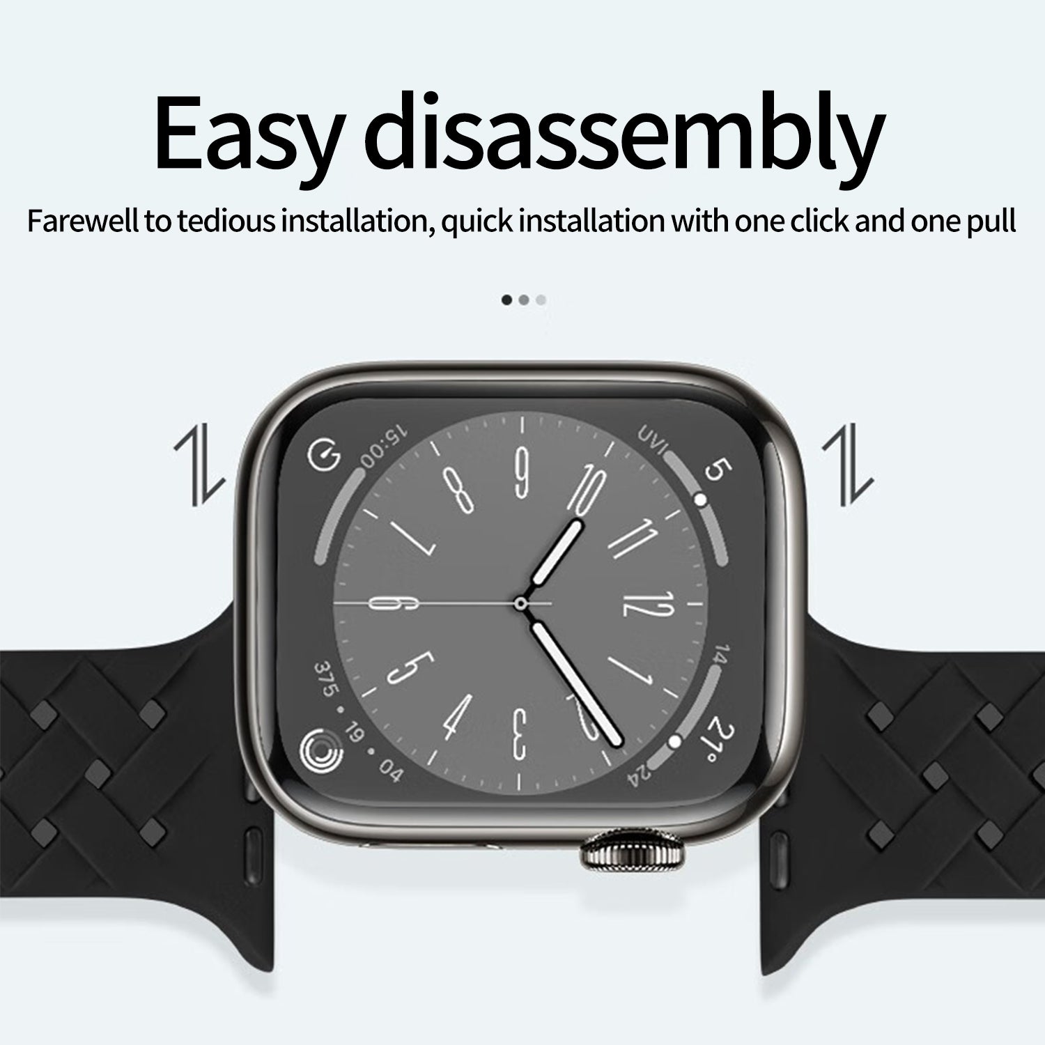 42/44/45/49mm Apple Watch Monochrome Bamboo Woven Series 9/SE/7/6/5/4/3/2/1