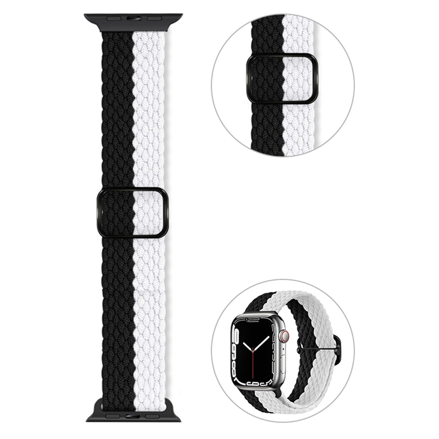 42/44/45mm Twister Braided Solo Loop Fabric Nylon and stainless steel buckle adjustable Strap,suitable for Apple Watch Series 9/SE/ 7 / 6 / 5 / 4 / 3 / 2 / 1
