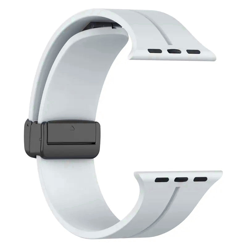 42/44/45/49mm Apple Watch Folding Magnetic Buckle Silicone Strap Series 9/SE/7/6/5/4/3/2/1
