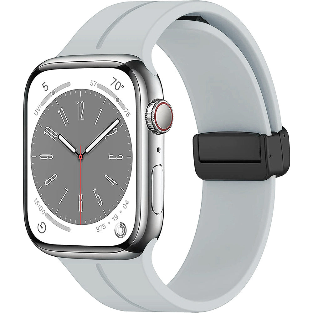 42/44/45/49mm Apple Watch Folding Magnetic Buckle Silicone Strap Series 9/SE/7/6/5/4/3/2/1