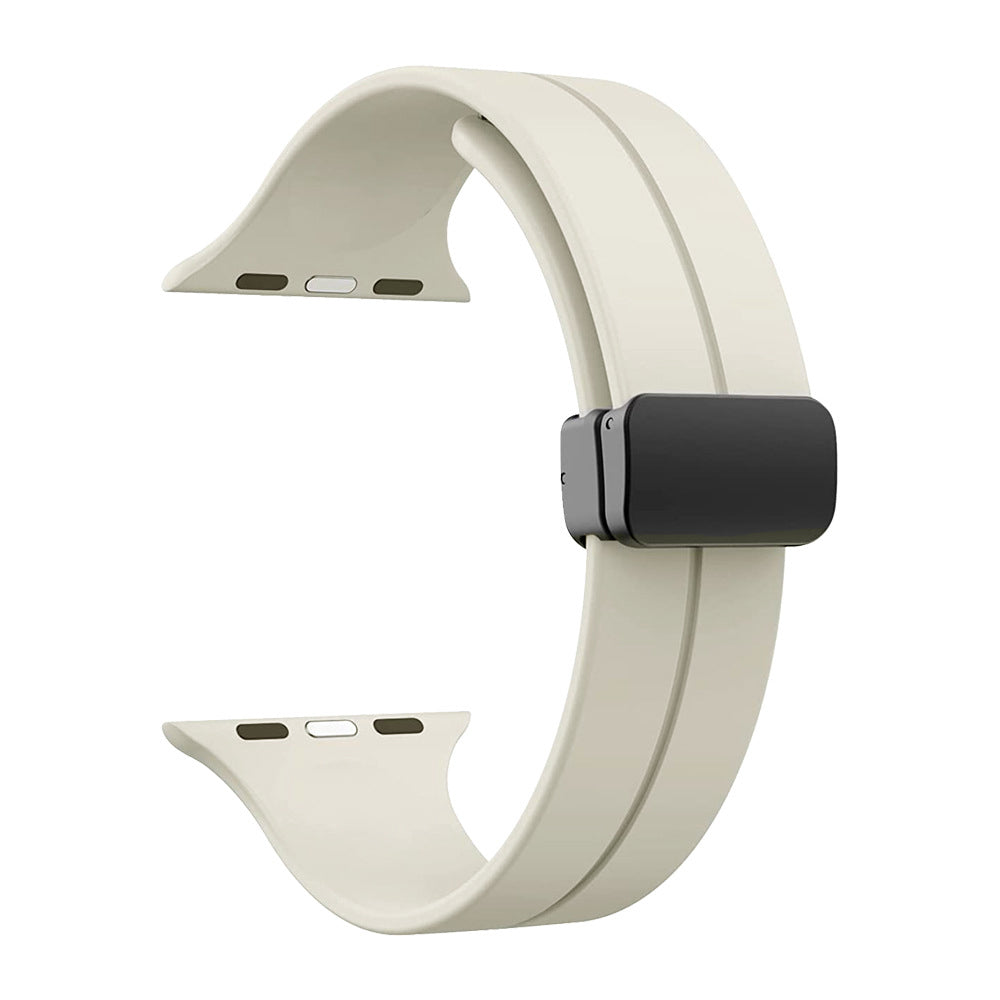 42/44/45/49mm Apple Watch Folding Magnetic Buckle Silicone Strap Series 9/SE/7/6/5/4/3/2/1