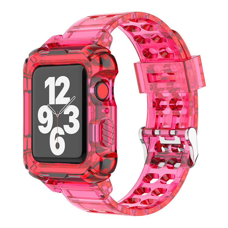 42/44/45mm Glacier transparent jelly strap,Esuitable for Apple Watch series SE/7/6/5/4/3/2/1