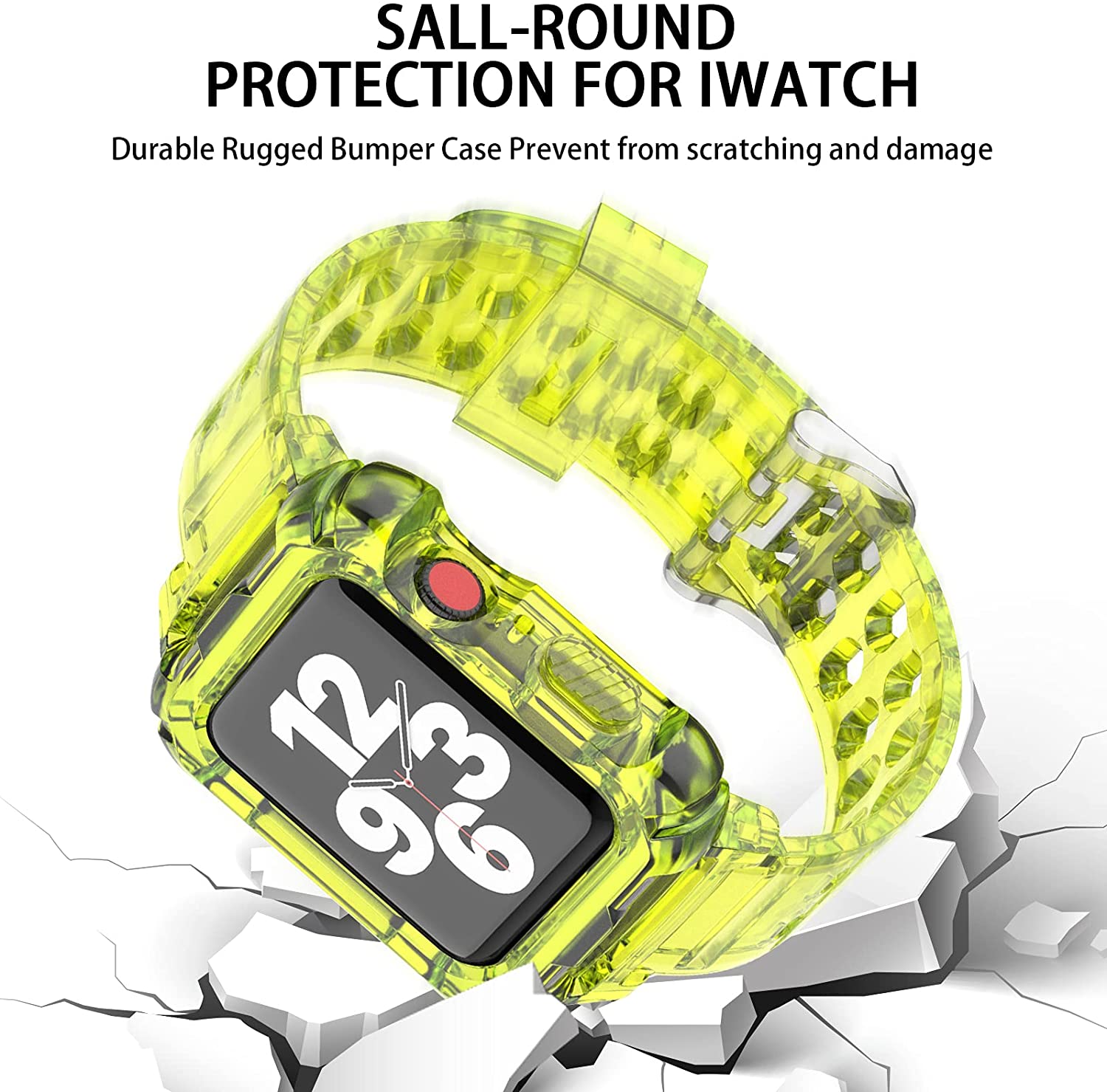 42/44/45mm Glacier transparent jelly strap,Esuitable for Apple Watch series SE/7/6/5/4/3/2/1