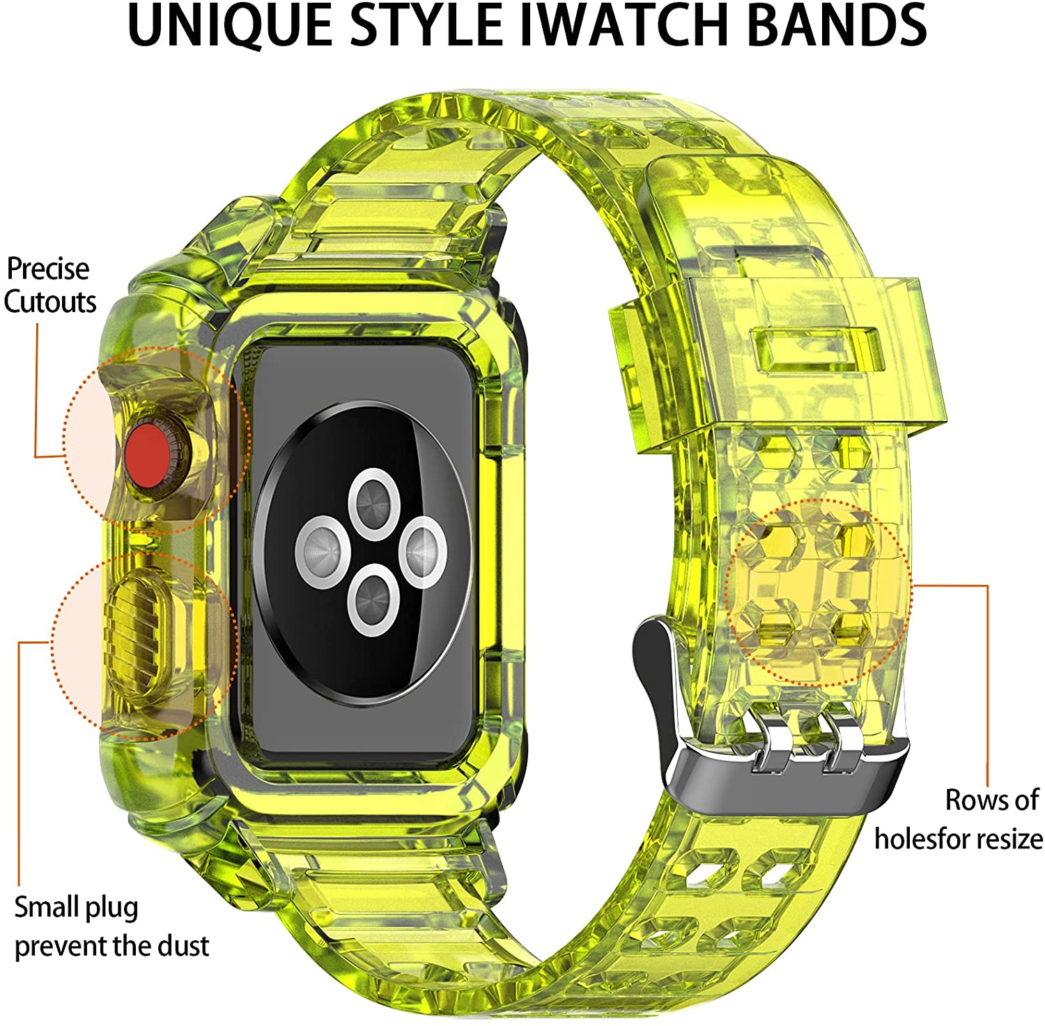 42/44/45mm Glacier transparent jelly strap,Esuitable for Apple Watch series SE/7/6/5/4/3/2/1
