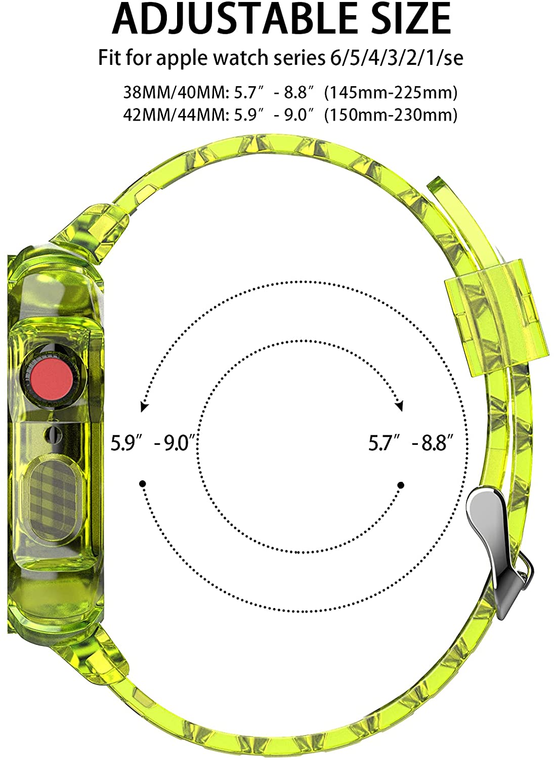 42/44/45mm Glacier transparent jelly strap,Esuitable for Apple Watch series SE/7/6/5/4/3/2/1