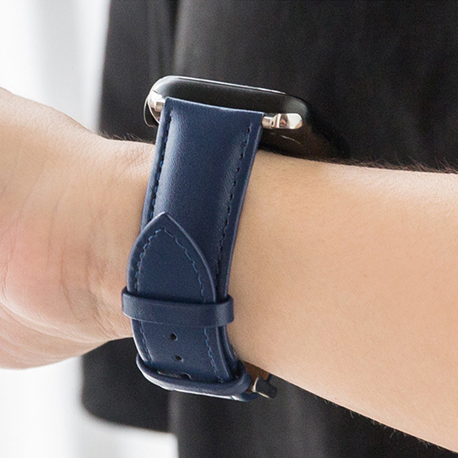 38/40/41mm Apple Watch Plain Leather Strap Series SE/7/6/5/4/3/2/1
