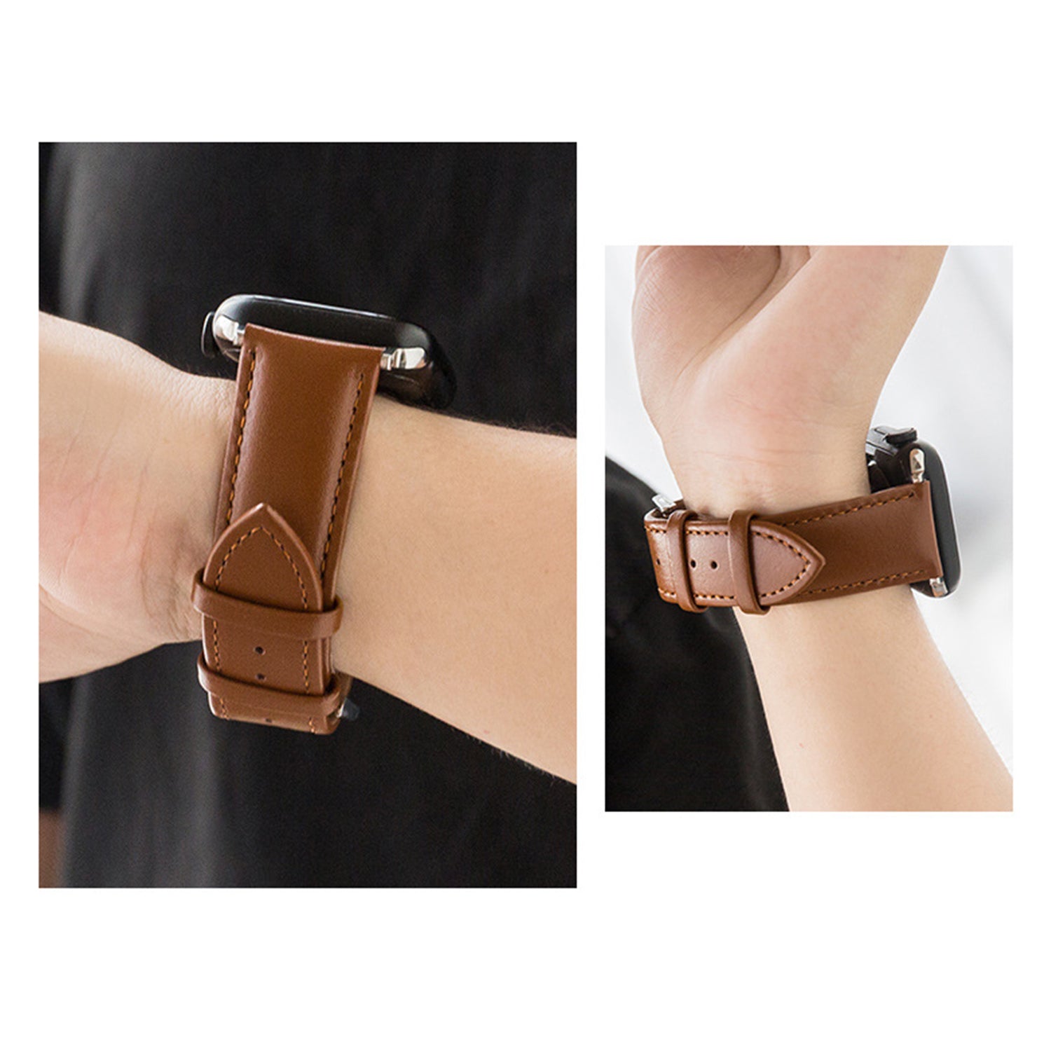 38/40/41mm Apple Watch Plain Leather Strap Series SE/7/6/5/4/3/2/1