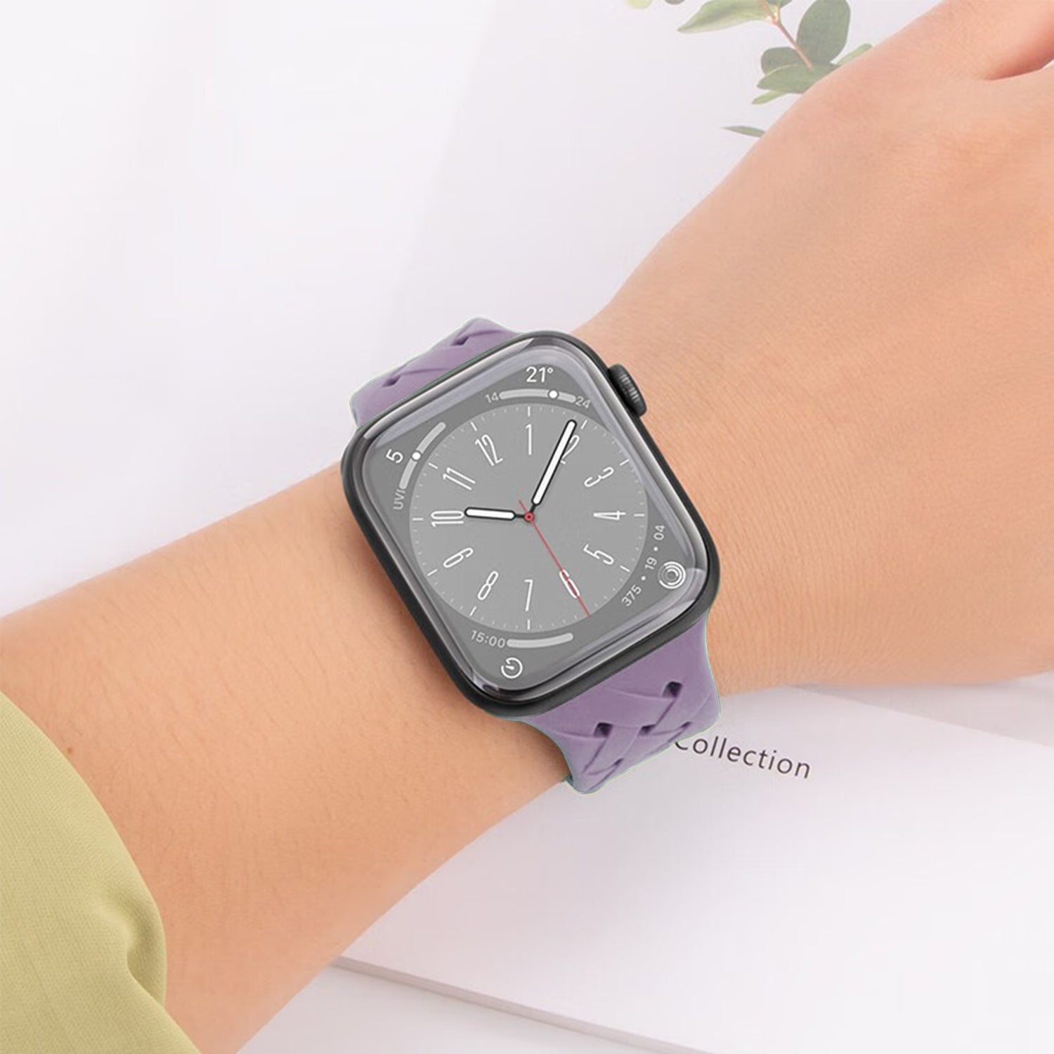38/40/41mm Apple Watch Monochrome Bamboo Woven Series SE/7/6/5/4/3/2/1