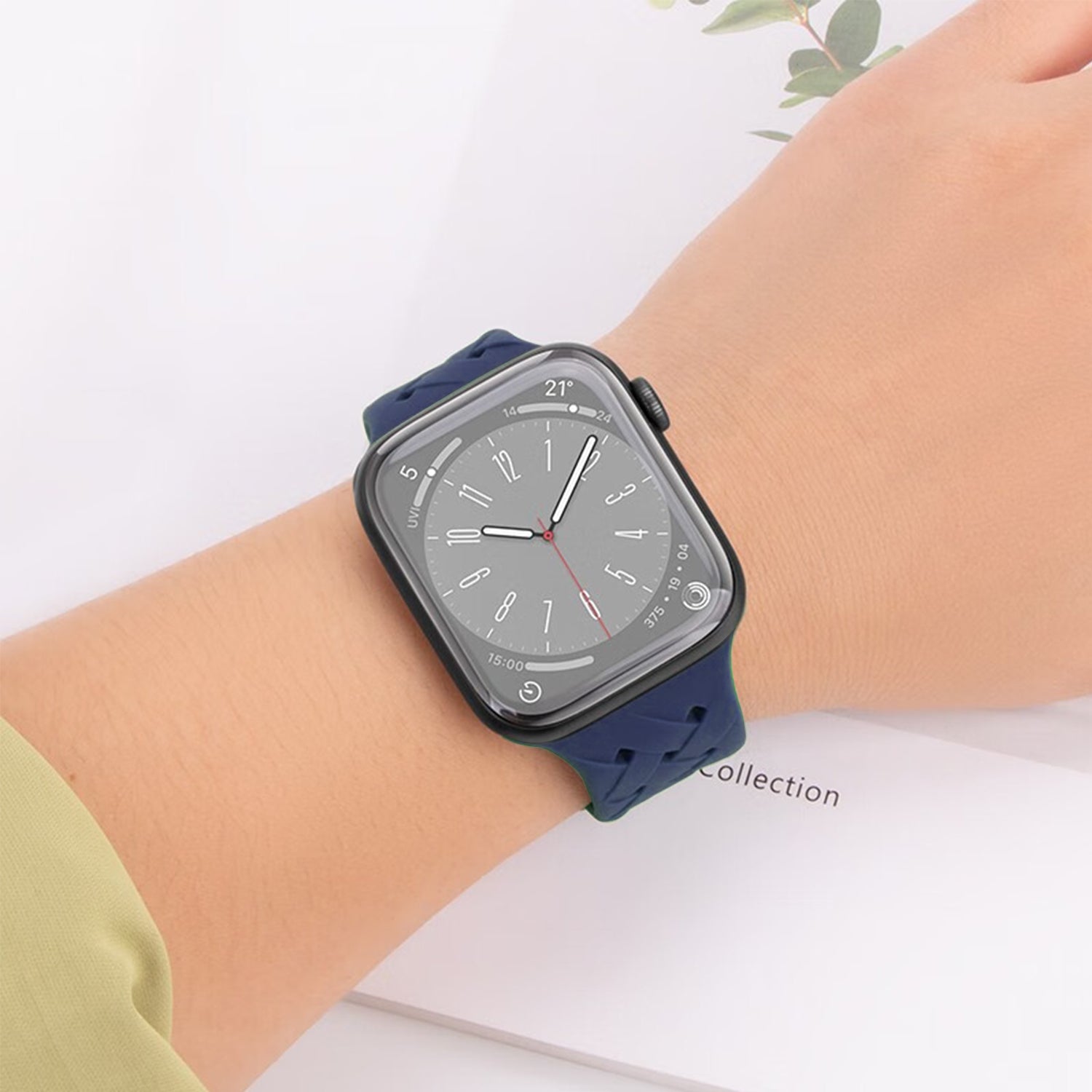 38/40/41mm Apple Watch Monochrome Bamboo Woven Series SE/7/6/5/4/3/2/1