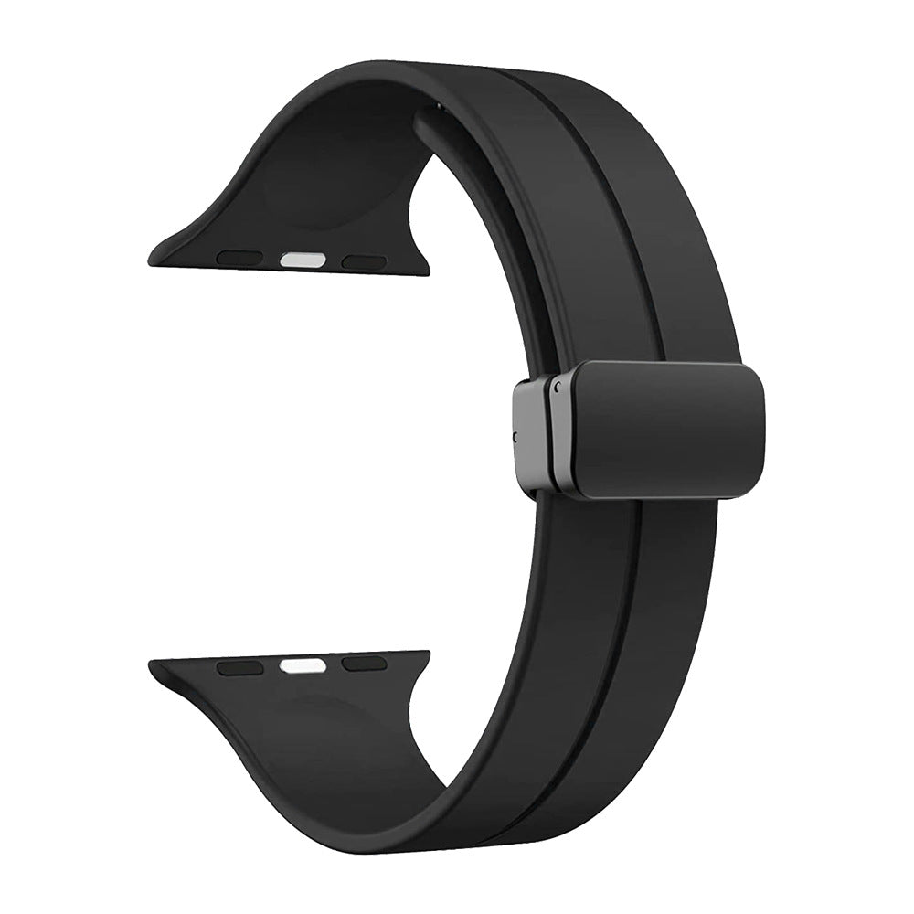 38/40/41mm Apple Watch Folding Magnetic Buckle Silicone Strap Series SE/7/6/5/4/3/2/1