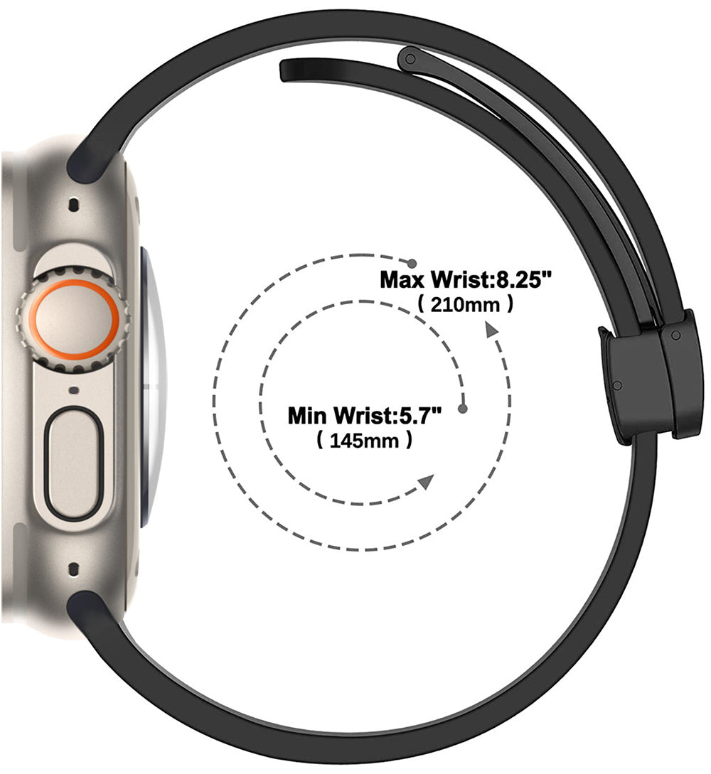 38/40/41mm Apple Watch Folding Magnetic Buckle Silicone Strap Series SE/7/6/5/4/3/2/1