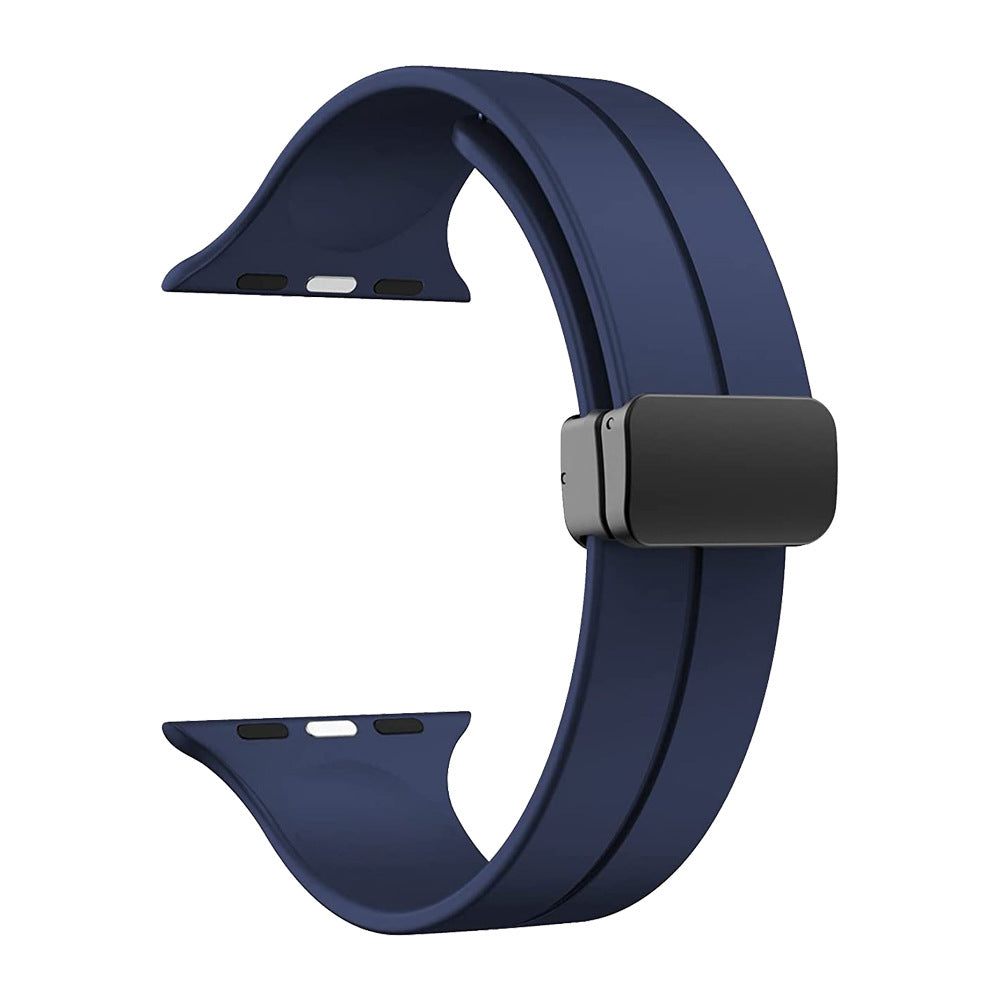 38/40/41mm Apple Watch Folding Magnetic Buckle Silicone Strap Series SE/7/6/5/4/3/2/1