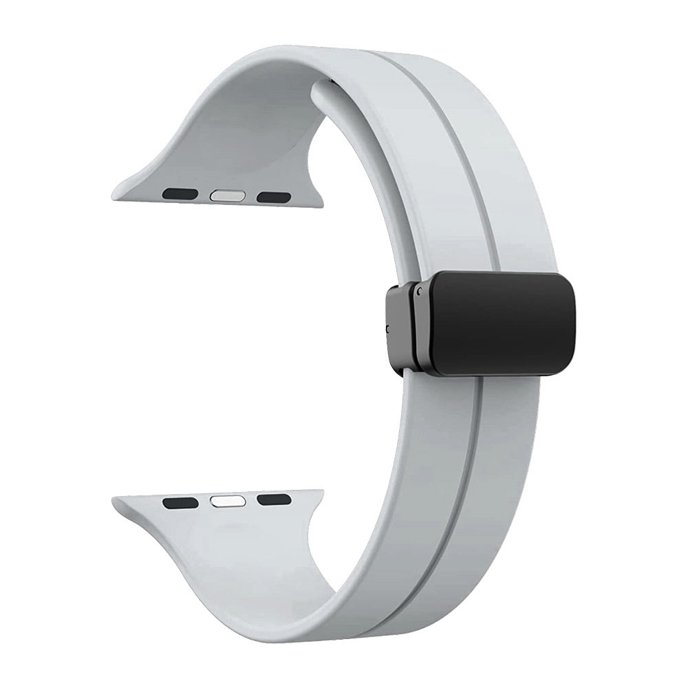 38/40/41mm Apple Watch Folding Magnetic Buckle Silicone Strap Series SE/7/6/5/4/3/2/1