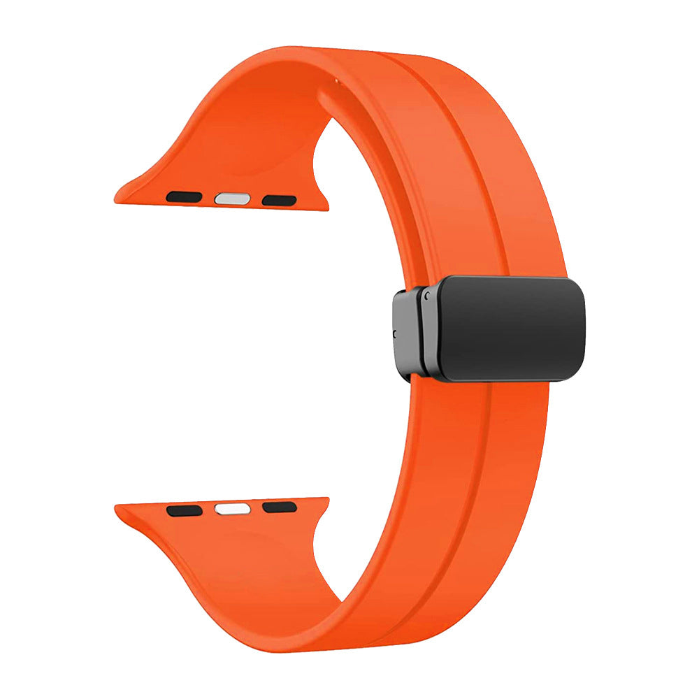 38/40/41mm Apple Watch Folding Magnetic Buckle Silicone Strap Series SE/7/6/5/4/3/2/1