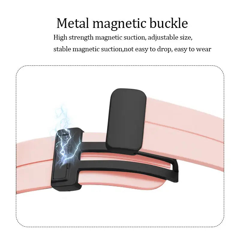 38/40/41mm Apple Watch Folding Magnetic Buckle Silicone Strap Series SE/7/6/5/4/3/2/1