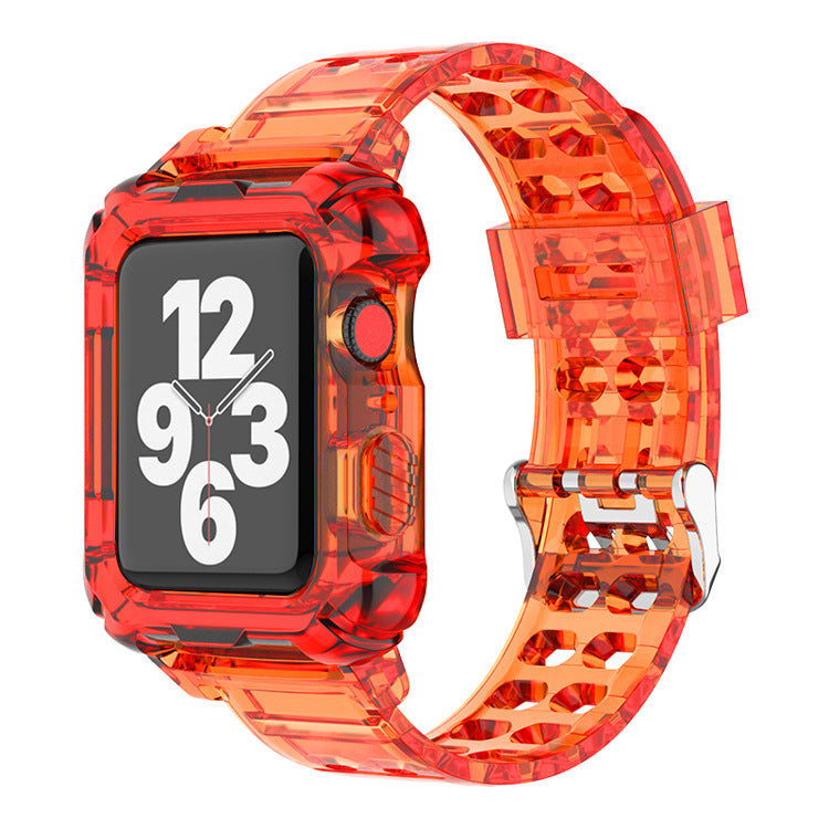 38/40/41mm Glacier transparent jelly strap,Esuitable for Apple Watch series SE/7/6/5/4/3/2/1