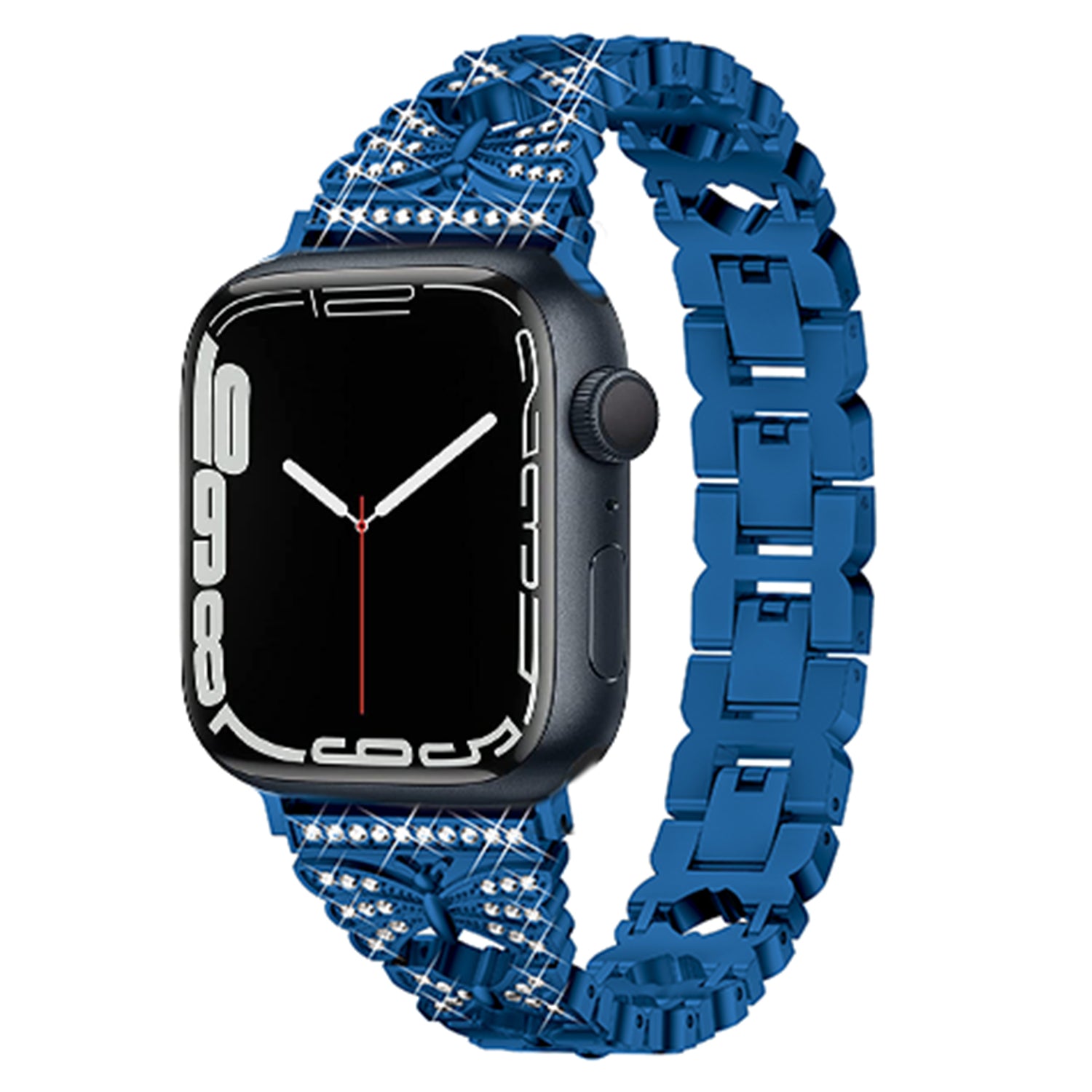 38/40/41mm Apple Watch SE Series7/6/5/4/3/2/1 Bling diamond Metal Strap Lady's Replacemnet Band with Butterfly Folding Clasp