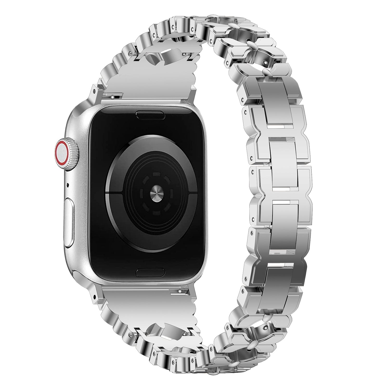38/40/41mm Apple Watch SE Series7/6/5/4/3/2/1 Bling diamond Metal Strap Lady's Replacemnet Band with Butterfly Folding Clasp