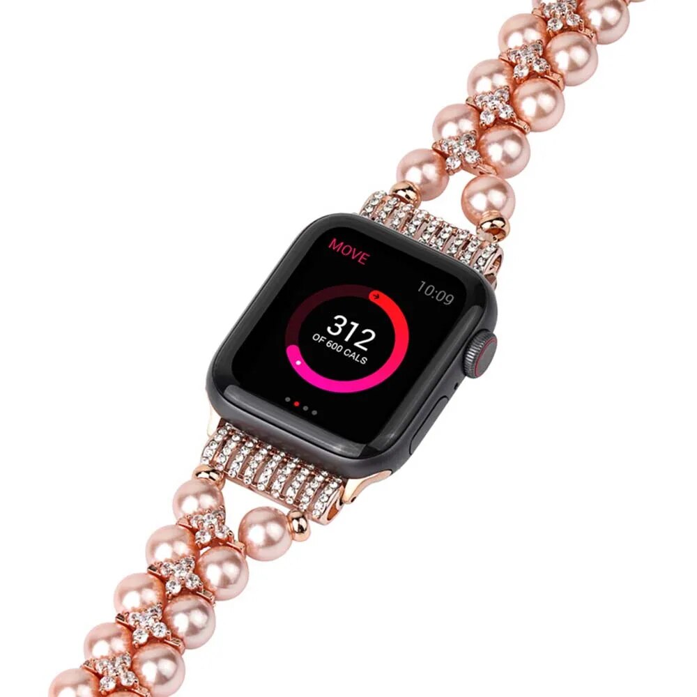 38/40mmShiny elastic beaded rhinestone bracelet for Apple Watch series SE /6/ 5/ 4 /3/ 2/1 /