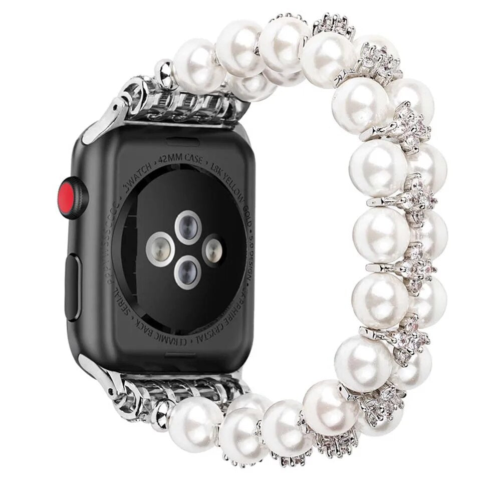 38/40mmShiny elastic beaded rhinestone bracelet for Apple Watch series SE /6/ 5/ 4 /3/ 2/1 /