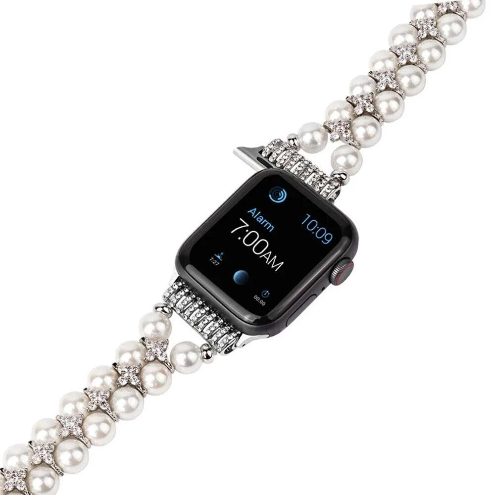 38/40mmShiny elastic beaded rhinestone bracelet for Apple Watch series SE /6/ 5/ 4 /3/ 2/1 /
