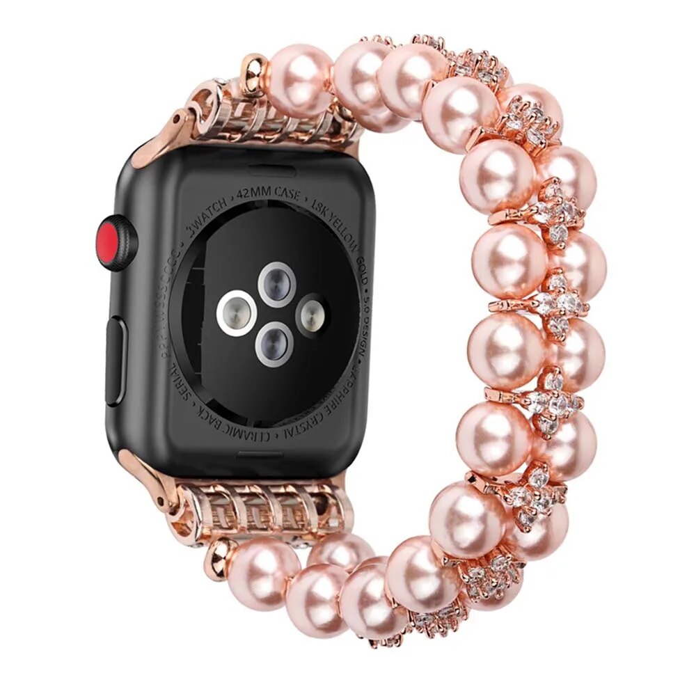 38/40mmShiny elastic beaded rhinestone bracelet for Apple Watch series SE /6/ 5/ 4 /3/ 2/1 /