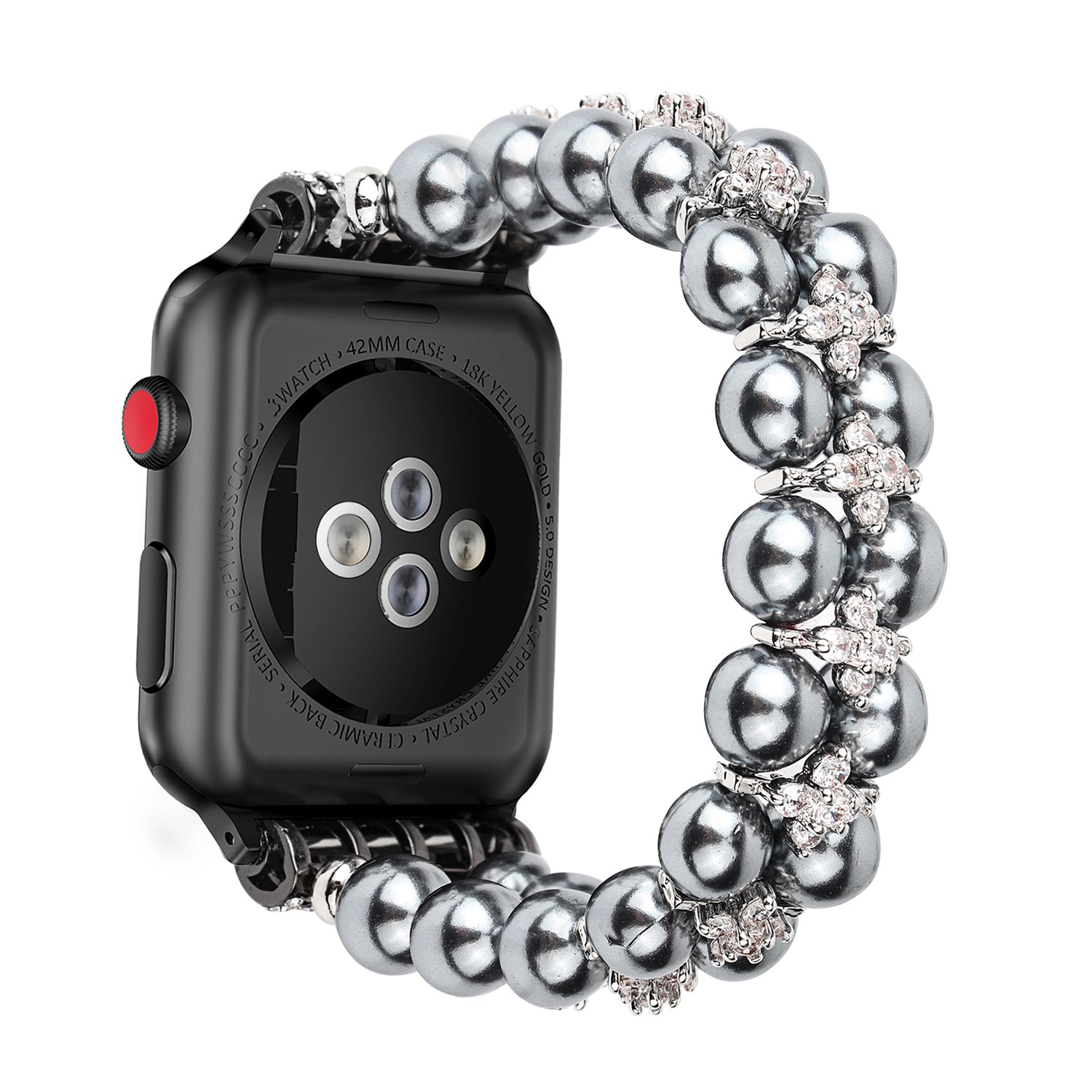 38/40mmShiny elastic beaded rhinestone bracelet for Apple Watch series SE /6/ 5/ 4 /3/ 2/1 /