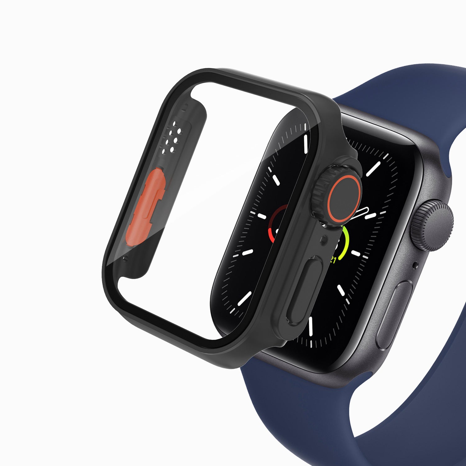 2 in 1 (40MM) PC material half pack case with screen protector for Apple Watch  SE(2/1)6/5/4