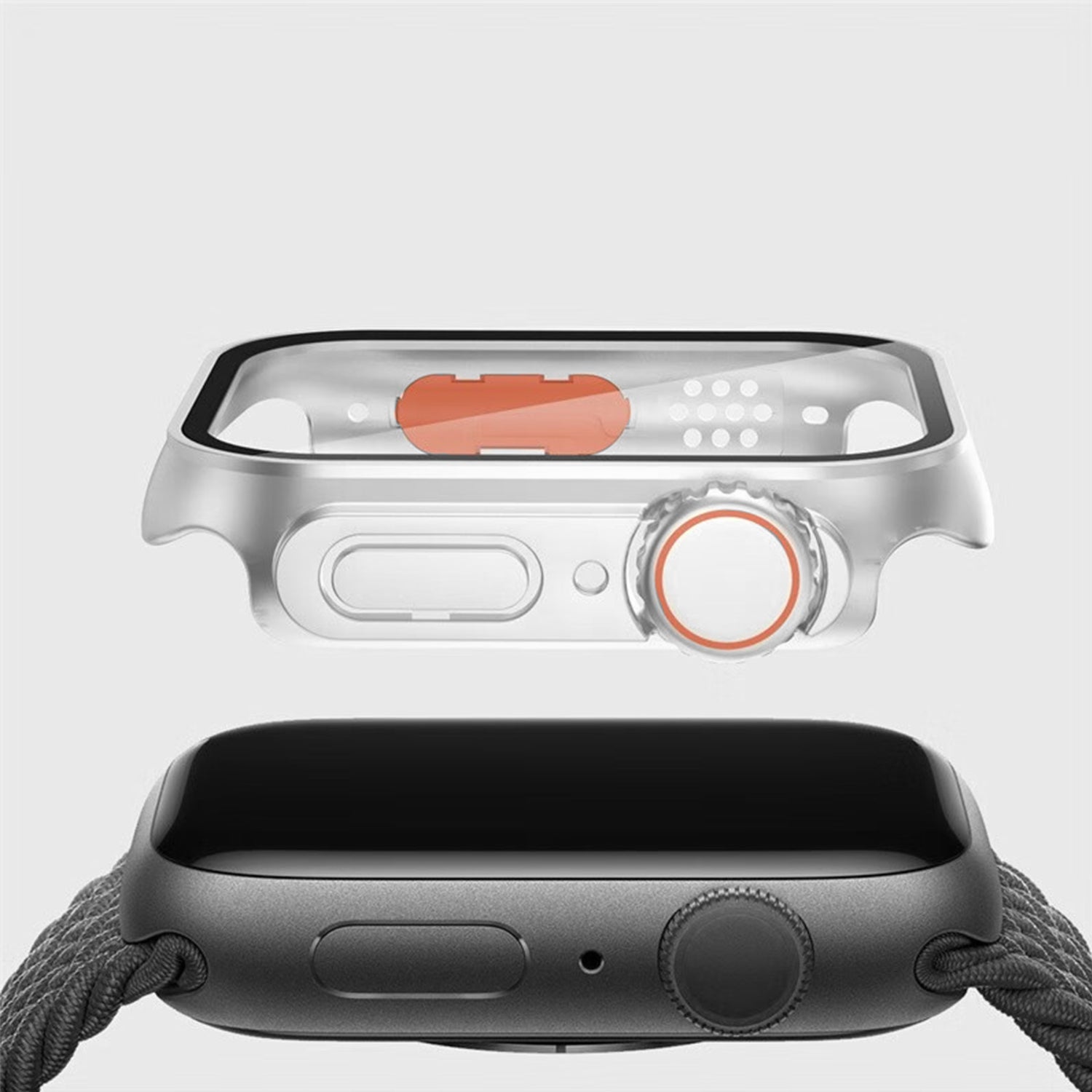 2 in 1 (45MM) PC material half pack case with screen protector for Apple Watch Series 9/8/7