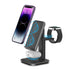 3in1 Charging Station for Smart Phone.Wireless Charging Station for Multiple Devices,Phone and Watch,Earphone Charger Dock with Stand-Black