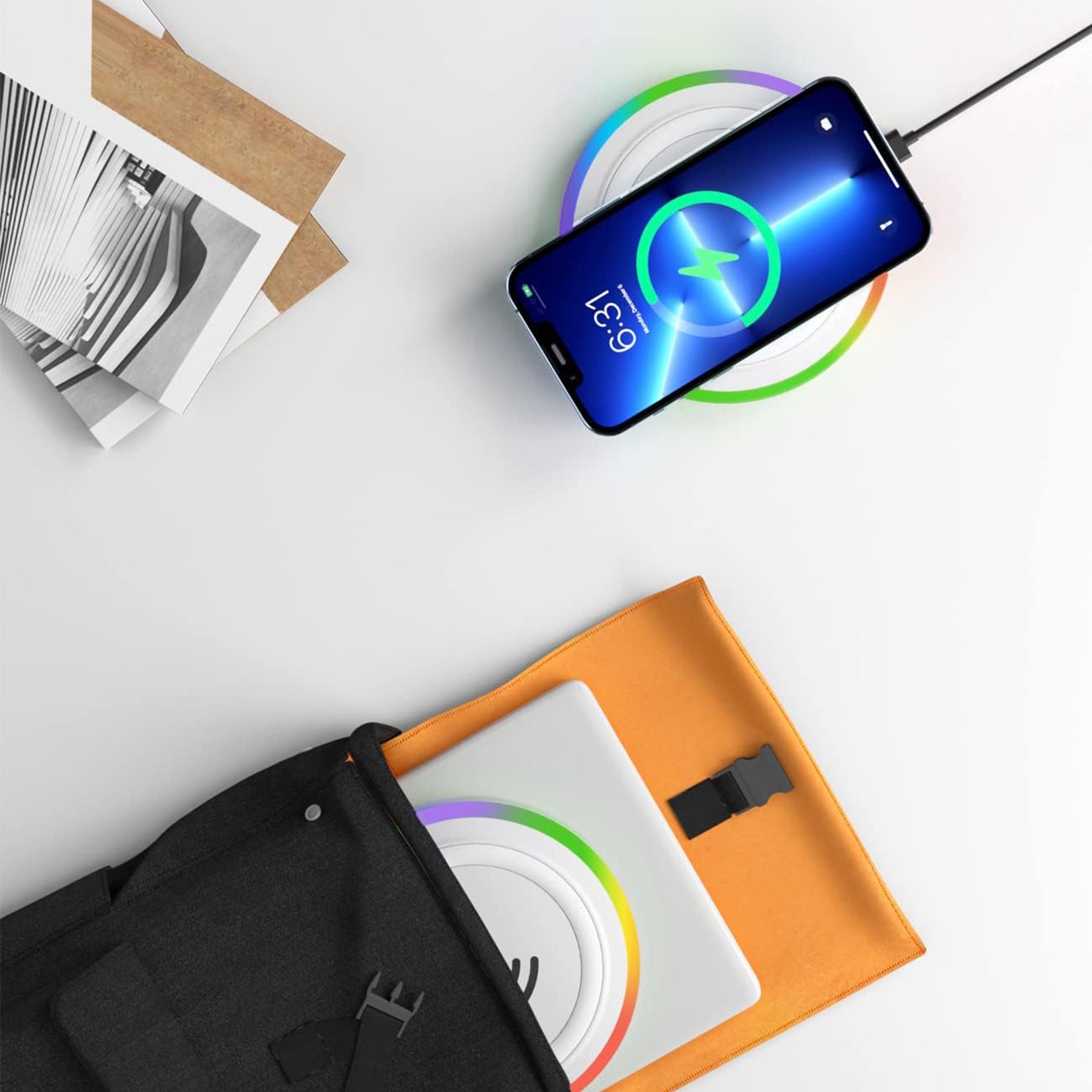 15W RGB Wireless Charger Compatible iPhone 15/15 Plus/15 Pro/15 Pro Max