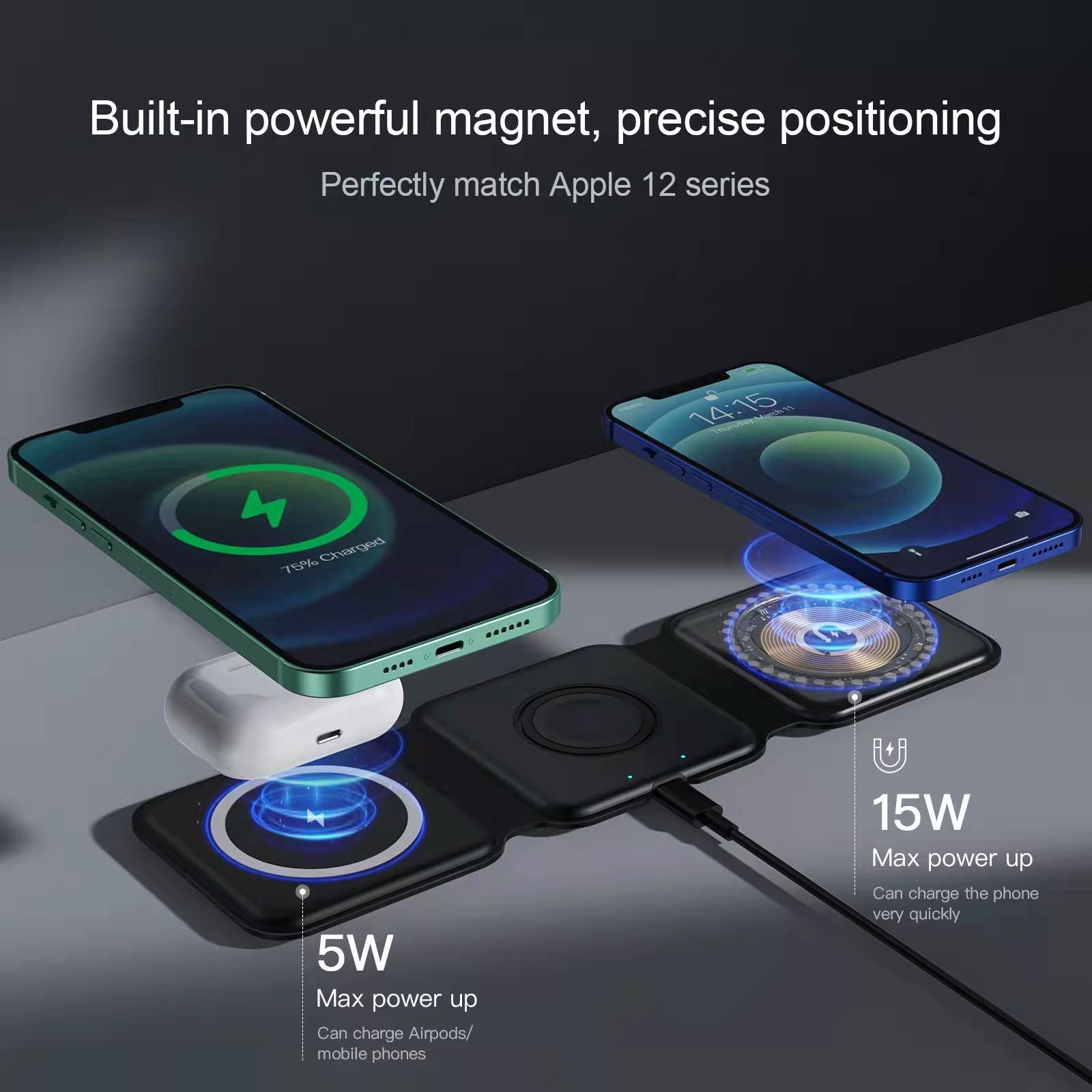 3 in 1 Wireless MagSafe Collapsible Charger