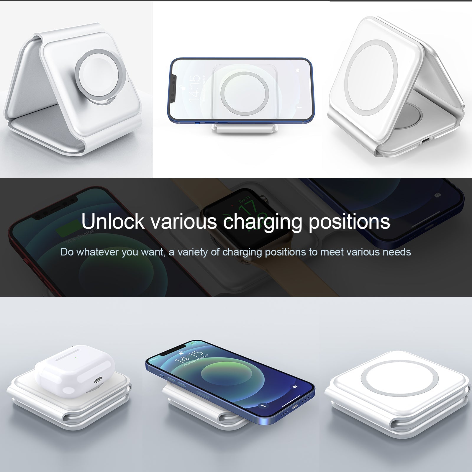 3 in 1 Wireless MagSafe Collapsible Charger