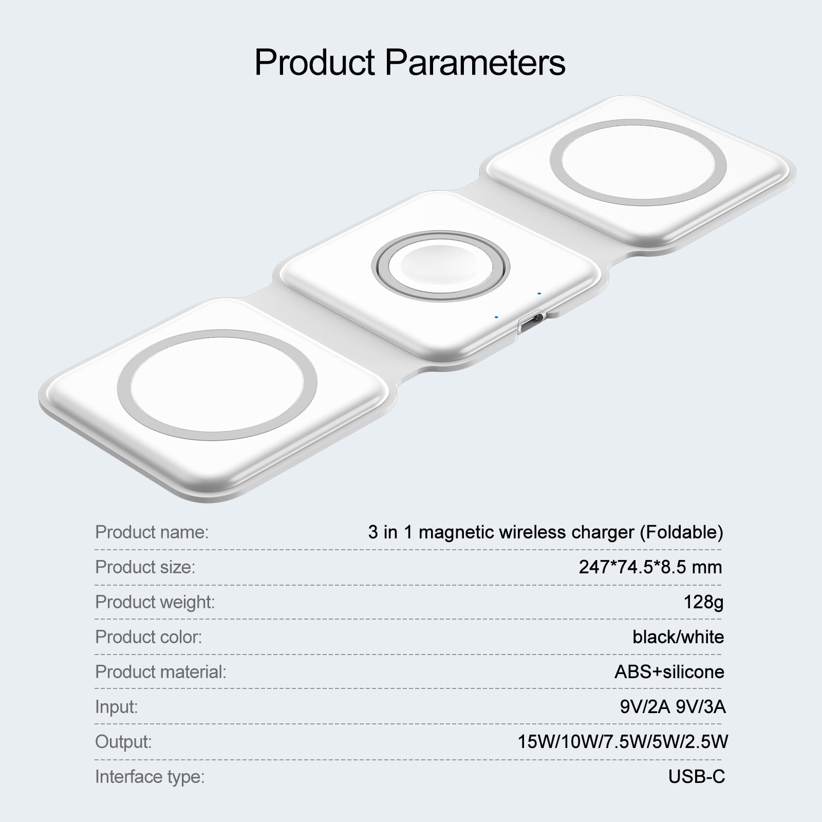 3 in 1 Wireless MagSafe Collapsible Charger