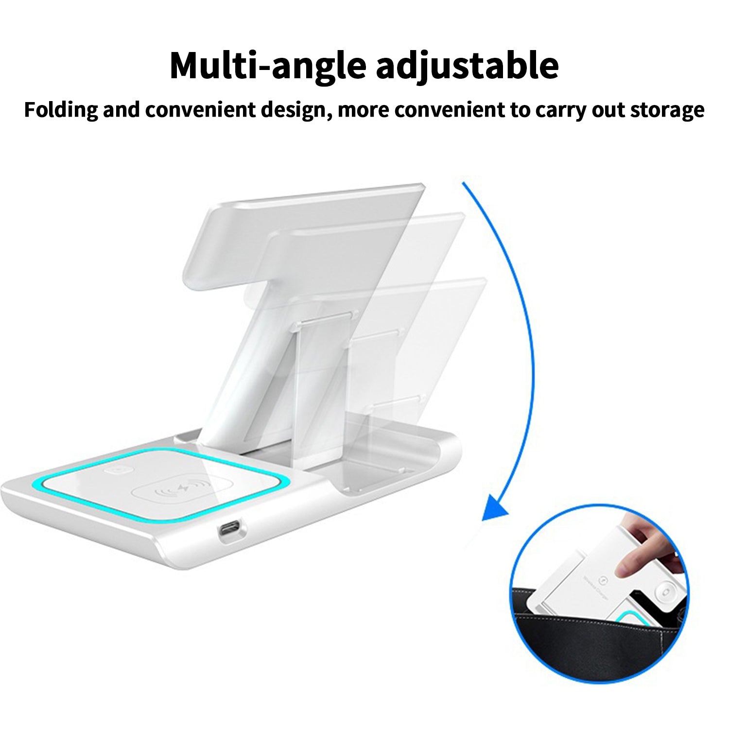 3 in 1 Wireless MagSafe Collapsible Atmosphere Lamp Charger
