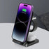 15 W 3 in 1 Wireless Fast Charger - Universal Compatibility, Foldable & Portable Design