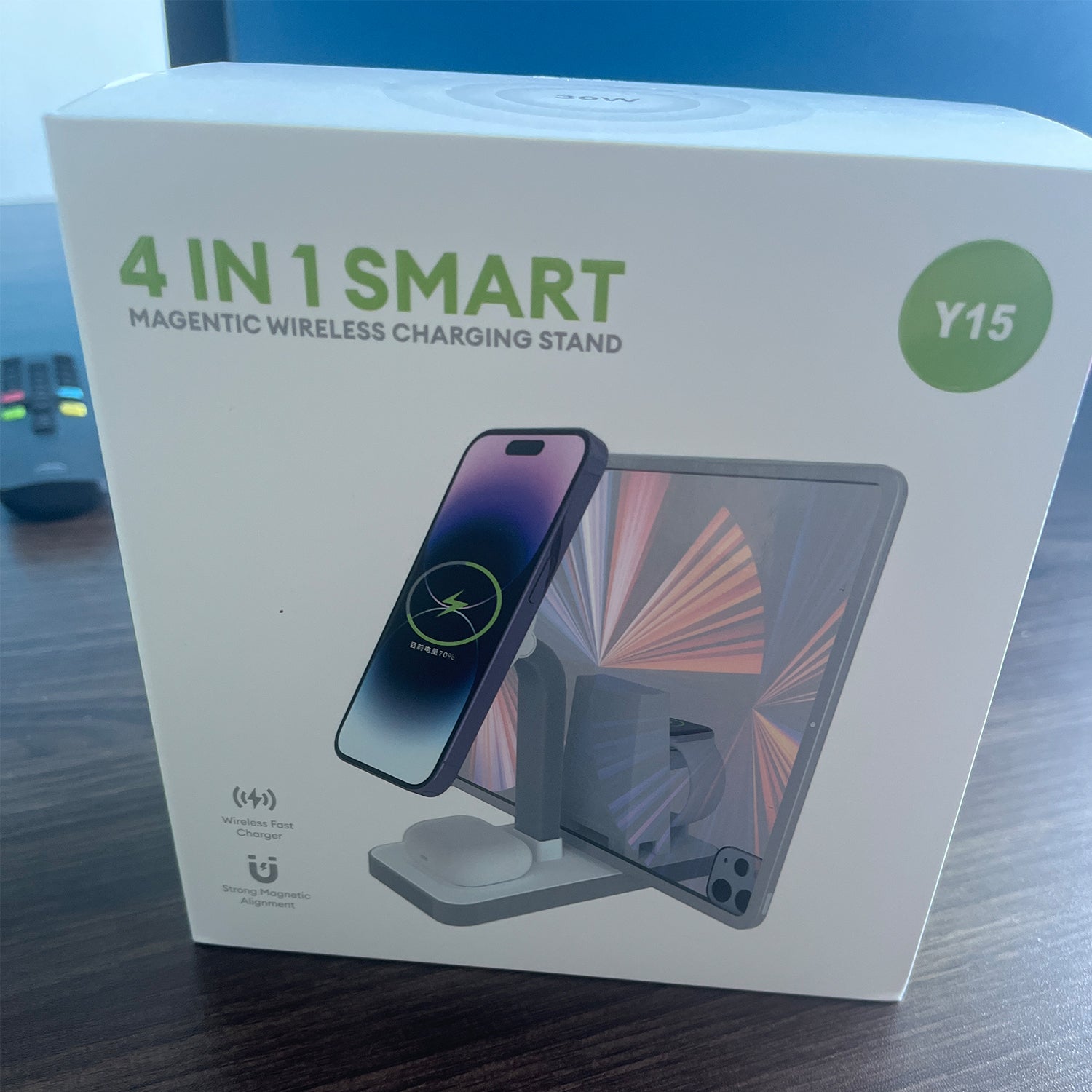 4 In 1 Magnetic Charging Stand Station Dock Multi Wireless Charger Can be used as an iPad stand for New iPhone 15 / iPhone 15 Pro、iPhone 15 ProMax