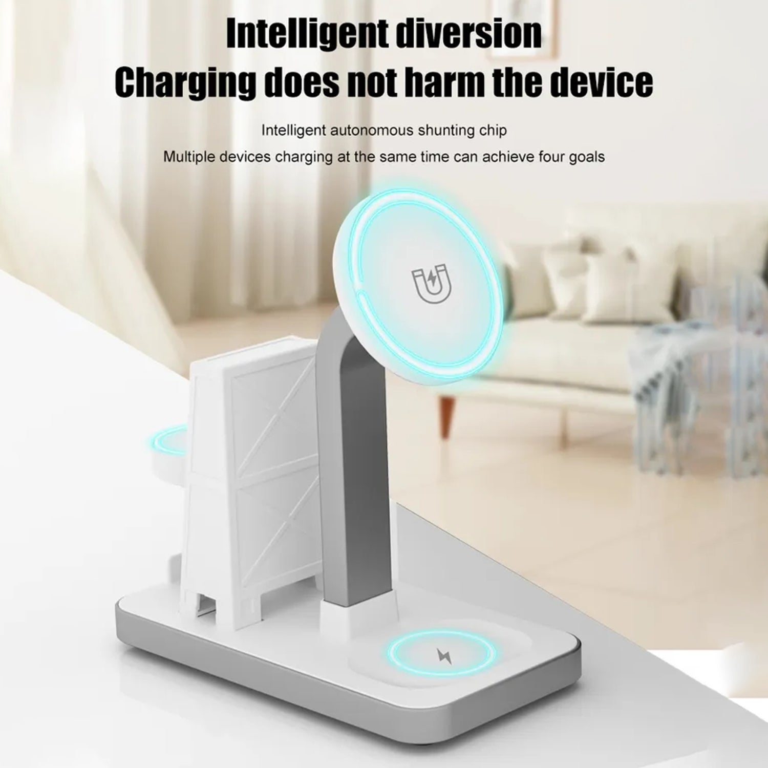 4 In 1 Magnetic Charging Stand Station Dock Multi Wireless Charger Can be used as an iPad stand for New iPhone 15 / iPhone 15 Pro、iPhone 15 ProMax
