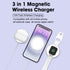3 in 1 MagSafe Wireless Charging Cable USB and Type-C Ports Compatible with iPhone 15/14/13/12 Series-White