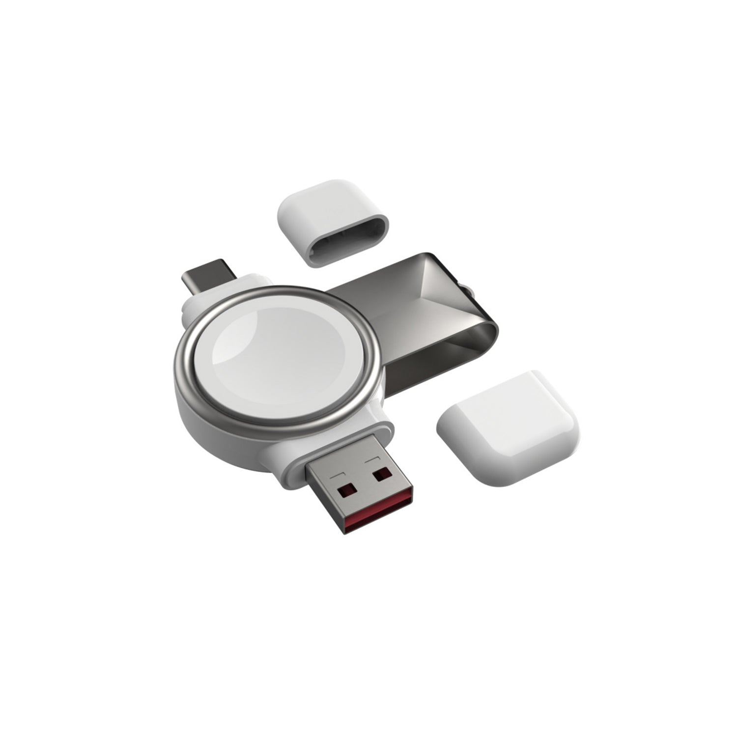 2 in 1 Wireless Apple Watch Magnetic portable Charger-White