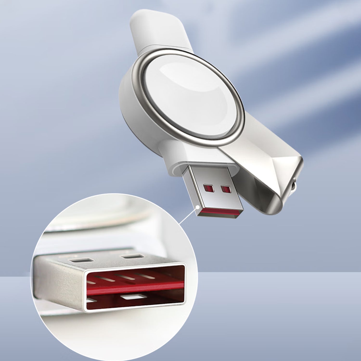 2 in 1 Wireless Apple Watch Magnetic portable Charger-White