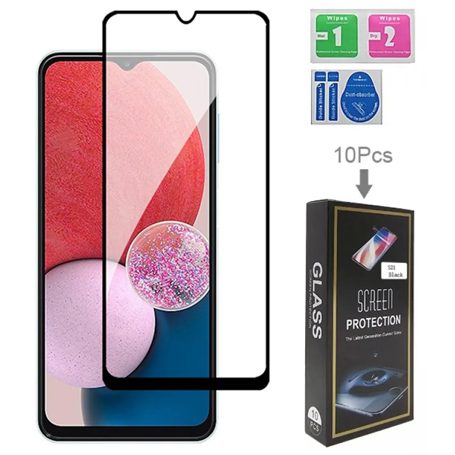 Samsung Galaxy A14 Black 10 Pack Tempered Glass