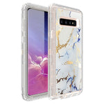Samsung S10 Plus Anti-Shock Durable Protective TPU Heavy Duty Marble Clear Case