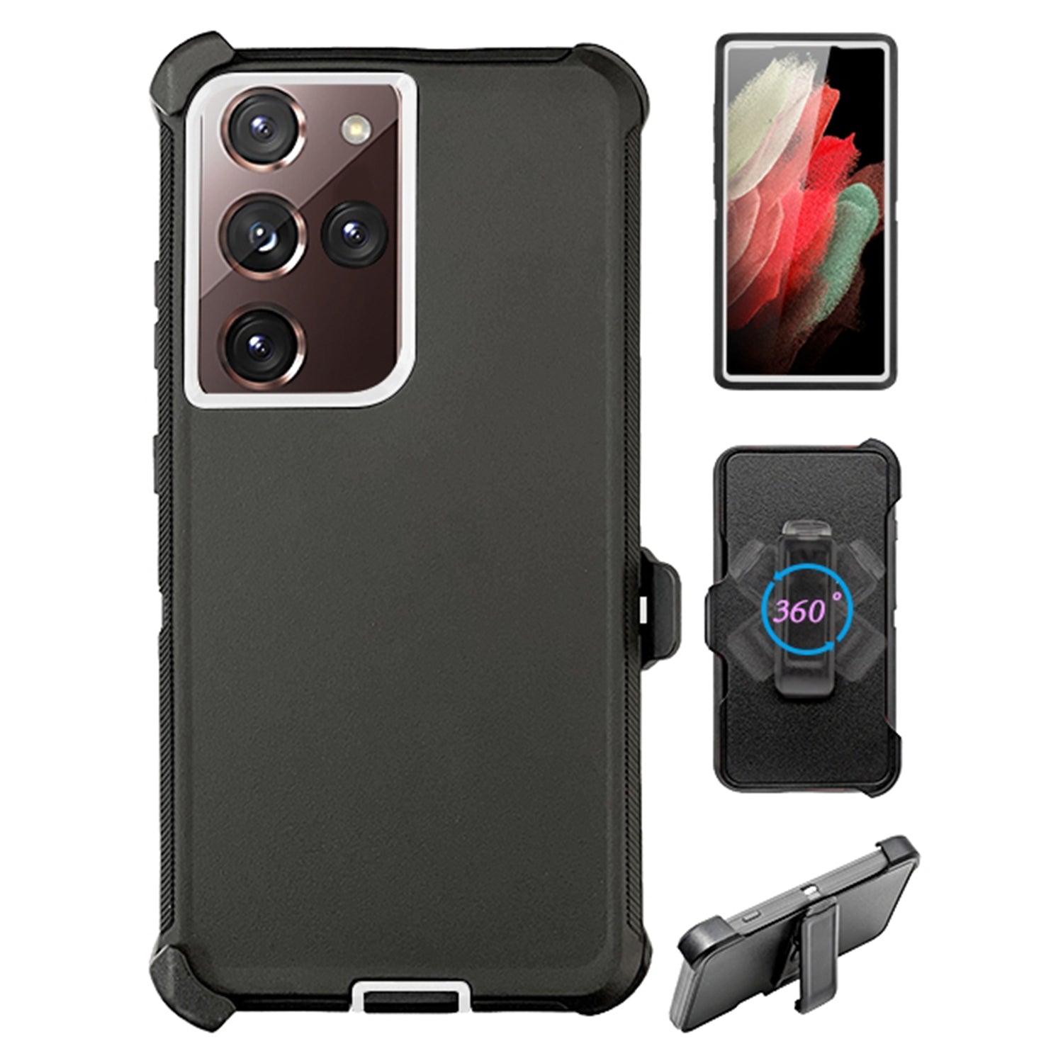 Galaxy S21 Ultra  Full Protection Heavy Duty Case  with Kickstand Belt Clip